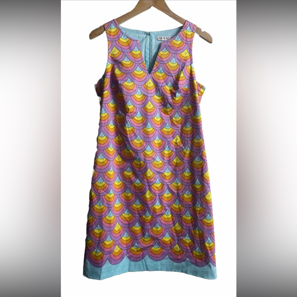 TRINA TURK Multicolor Retro 60's Mod Geometric Shift Dress Size 2 NWOT  Twiggy